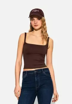 Топ STRAPPY Bershka, темно-коричневый
