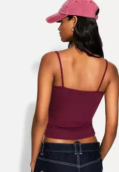 Топ STRAPPY Bershka, темно-красный