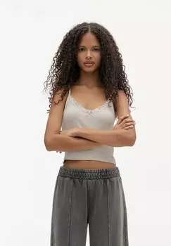 Топ STRAPPY CAMISOLE PULL&BEAR, серый