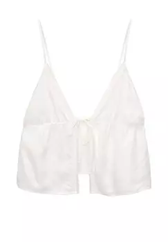 Топ STRAPPY WITH BOW PULL&BEAR, белый