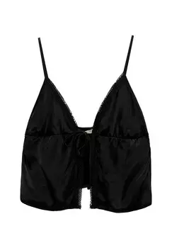 Топ STRAPPY WITH BOW PULL&BEAR, черный