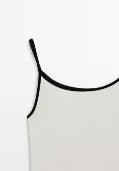Топ STRAPPY WITH CONTRAST Massimo Dutti, белый