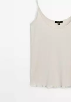 Топ STRAPPY WITH GATHERED HEM Massimo Dutti, бежево-пестрый