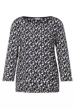 Топ Street One, бежевый/темно-синий