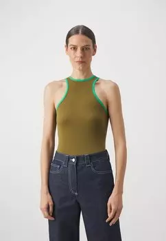 Топ STRETCHY HALTER Sunnei, цвет olive green