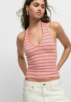 Топ STRIPED HALTER NECK Next, красный