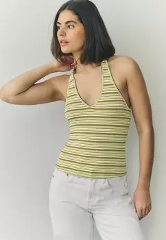 Топ STRIPED HALTER NECK Next, зеленый