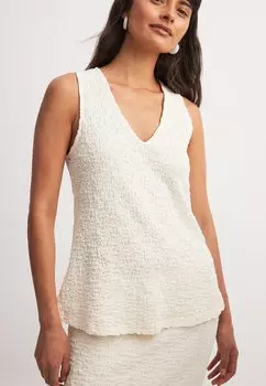 Топ STRUKTURIERTES RMELLOSES NA-KD, белый