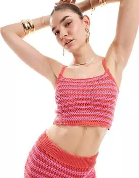 Топ Style Cheat Crochet Cami, розовый