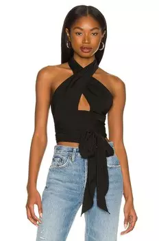 Топ superdown Jennifer Wrap, черный