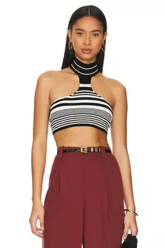 Топ superdown Kiara Backless Crop, цвет Black & White Stripe