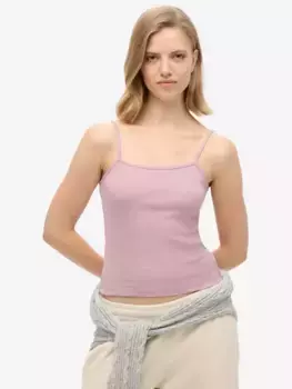 Топ Superdry Fine Rib Cami Vest, цвет dusky/pink