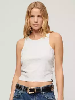 Топ Superdry Ruched Cropped Tank, цвет starlight/grey/marl