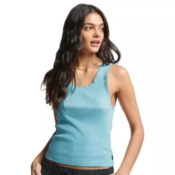 Топ Superdry Vintage Lace Trim, зеленый
