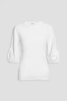 Топ Supima из хлопкового джерси с поплиновыми вставками Stateside, белый