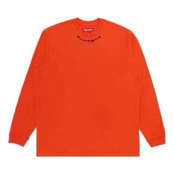 Топ Supreme Collar Logo Long-Sleeve 'Orange', оранжевый