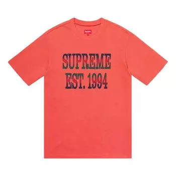Топ Supreme Cotton Mesh Logo Gradient Short-Sleeve Top 'Dark Coral', оранжевый