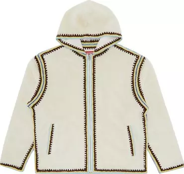 Топ Supreme Crochet Edge Hooded Zip Up Top 'White', белый