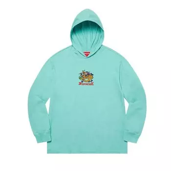 Топ Supreme Dragon Hooded Long-Sleeve Top, синий