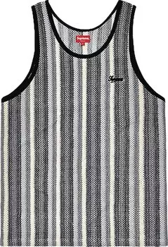 Топ Supreme Knit Stripe Tank Top 'Black', черный