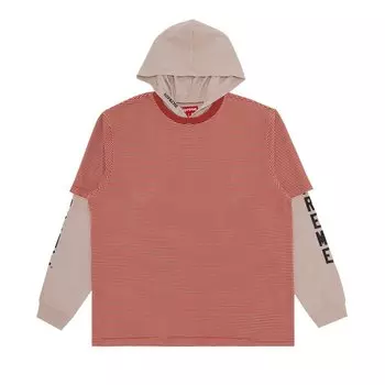 Топ Supreme Layered Hooded Long-Sleeve Top, бежевый