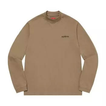 Топ Supreme Mock Neck Long-Sleeve Top Dark Tan, желто-коричневый