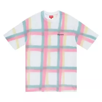 Топ Supreme Sprayed Plaid Short-Sleeve Top White, белый
