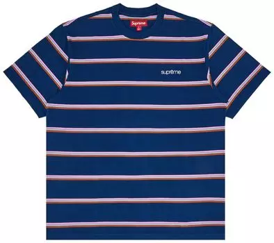 Топ Supreme Stripe Short-Sleeve Top 'Navy', синий