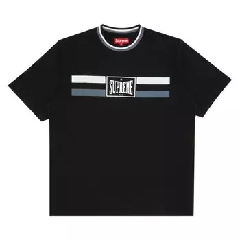 Топ Supreme Warm Up Stripe Short-Sleeve Top, черный