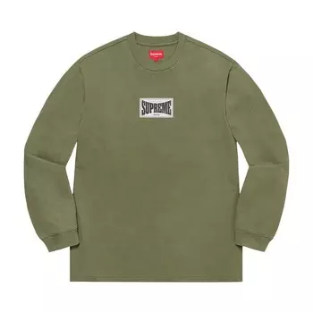 Топ Supreme Woven Label Long-Sleeve Top Olive, зеленый