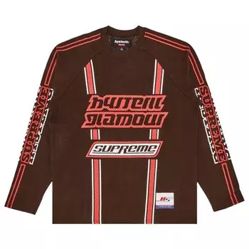 Топ Supreme x HYSTERIC GLAMOUR Mesh Long-Sleeve Top Brown, коричневый