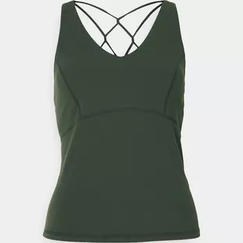 Топ Sweaty Betty Super Soft Strappy Back Workout Tank, темно-зеленый