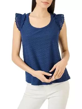 Топ Swiss Dot с развевающимися рукавами Dr2 By Daniel Rainn, темно-синий