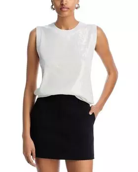 Топ-свитер с пайетками - эксклюзив AQUA, белый