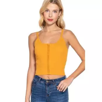 Топ-свитер с застежкой спереди на крючки FASHNZFAB, цвет mango