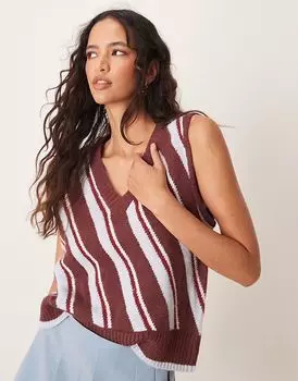 Топ-свитер в диагональную полоску Neon Rose в многоцветном исполнении