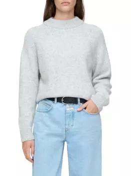 Топ свитера с круглым вырезом и длинными рукавами в цвете светло-серый меланж CLOSED