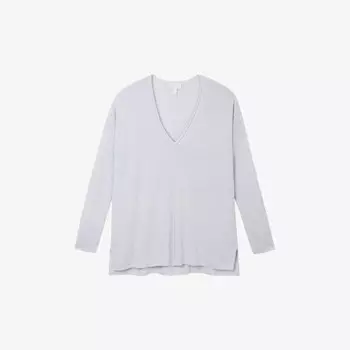 Топ свободного кроя из льняной смеси с V-образным вырезом The White Company, синий