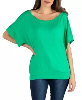 Топ свободного кроя «летучая мышь» с широкими рукавами 24seven Comfort Apparel, зеленый