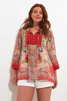 Топ свободного кроя с шарфом и завязками на шее Joe Browns, красный