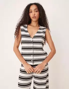 Топ свободного покроя ASOS DESIGN из трикотажной однотонной полоски