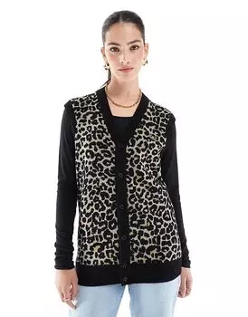 Топ свободного покроя с леопардовым принтом бежевого цвета Fred Perry