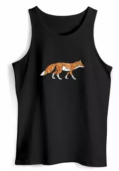 Топ TANK-AUFDRUCK FUCHS POLYGON GEOMETRIE OUTDOOR TIER MOTIV MUSKEL Neverless, черный