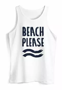 Топ TANK BEACH PLEASE MUSKEL MUSCLE NEVERLESS® Neverless, белый