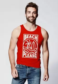 Топ TANK-BEACH PLEASE SURFING SURFBOARD WAVE WELLE SOMMER Neverless, красный
