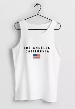 Топ TANK BEDRUCKT SCHRIFTZUG CALIFORNIA LOS ANGELES USA A Neverless, белый