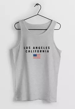 Топ TANK BEDRUCKT SCHRIFTZUG CALIFORNIA LOS ANGELES USA A Neverless, серый
