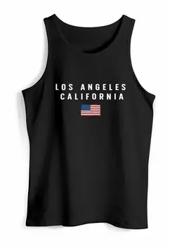 Топ TANK BEDRUCKT SCHRIFTZUG CALIFORNIA LOS ANGELES USA A Neverless, черный