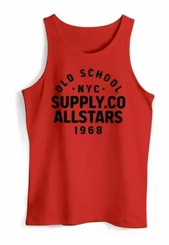Топ TANK- BEDRUCKT SCHRIFTZUG OLDSCHOOL NYC NEW YORK CITY Neverless, красный