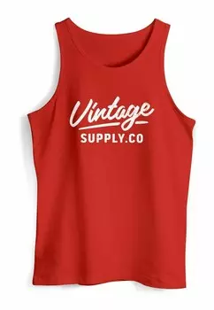Топ TANK- BEDRUCKT VINTAGE SCHRIFTZUG RETRO DESIGN AUFDRUC Neverless, красный